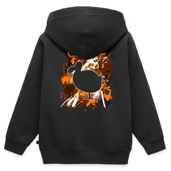 Dodo - Kinder Premium Organic Zip Hoodie - Schwarz - Hinten - AI Model Kid Male (0cm)