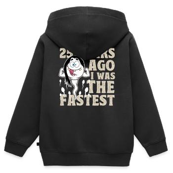 25. Geburtstag Lustige Geschenkidee - Kinder Premium Organic Zip Hoodie - Schwarz - Hinten - AI Model Kid Male (0cm)