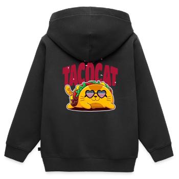 Taco - Sweat Premium à capuche zippé enfant bio - noir - Dos - AI Model Kid Male (0cm)