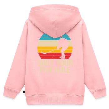 Eishockey - Kinder Premium Organic Zip Hoodie - Rosa - Hinten - AI Model Kid Female (0cm)