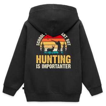 Jäger Jagen - Kinder Premium Organic Zip Hoodie - Schwarz - Hinten - AI Model Kid Male (0cm)