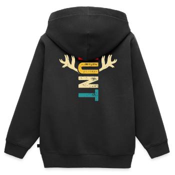 Jäger Jagen - Kinder Premium Organic Zip Hoodie - Schwarz - Hinten - AI Model Kid Male (0cm)