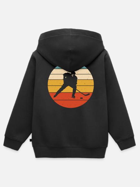 Eishockey - Kinder Premium Organic Zip Hoodie - Schwarz