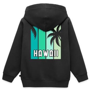 Hawaï - Sweat Premium à capuche zippé enfant bio - noir - Dos - AI Model Kid Male (0cm)