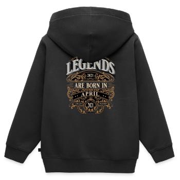 2021 April Geboren Geburtstag Geburtsjahr - Kinder Premium Organic Zip Hoodie - Schwarz - Hinten - AI Model Kid Male (0cm)