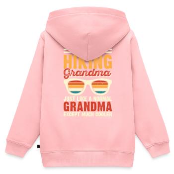 Hiking Grandma - Kinder Premium Organic Zip Hoodie - Rosa - Hinten - AI Model Kid Female (0cm)