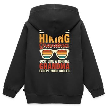 Hiking Grandma - Kinder Premium Organic Zip Hoodie - Schwarz - Hinten - AI Model Kid Male (0cm)