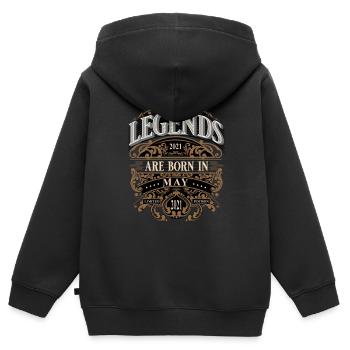 2021 Mai Geboren Geburtstag Geburtsjahr - Kinder Premium Organic Zip Hoodie - Schwarz - Hinten - AI Model Kid Male (0cm)