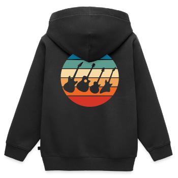 Gitarrist - Kinder Premium Organic Zip Hoodie - Schwarz - Hinten - AI Model Kid Male (0cm)