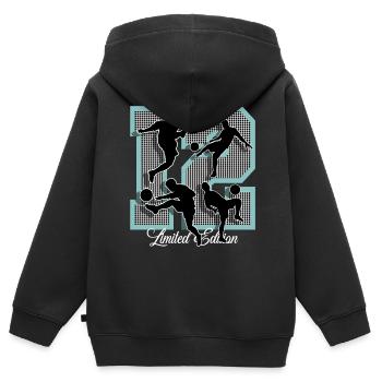 12. Geburtstag Fußball - Kinder Premium Organic Zip Hoodie - Schwarz - Hinten - AI Model Kid Male (0cm)