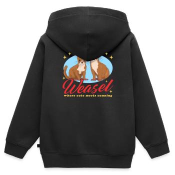 Souris Belette Belette Belette Naine Cadeau - Sweat Premium à capuche zippé enfant bio - noir - Dos - AI Model Kid Male (0cm)