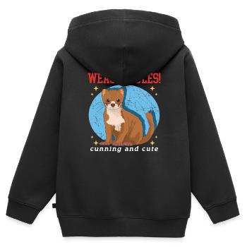 Belette souris belette Hermännchen cadeau - Sweat Premium à capuche zippé enfant bio - noir - Dos - AI Model Kid Male (0cm)
