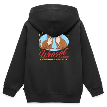 Belette souris belette naine belette cadeau - Sweat Premium à capuche zippé enfant bio - noir - Dos - AI Model Kid Male (0cm)