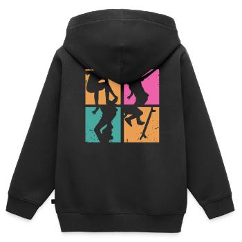 Skater Skateboard Skate - Kinder Premium Organic Zip Hoodie - Schwarz - Hinten - AI Model Kid Male (0cm)