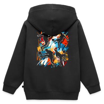 Fußball Fußballer - Kinder Premium Organic Zip Hoodie - Schwarz - Hinten - AI Model Kid Male (0cm)