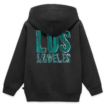 Los Angeles - Kinder Premium Organic Zip Hoodie - Schwarz - Hinten - AI Model Kid Male (0cm)