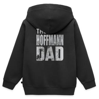 Idée cadeau Hoffmann Dad Father Dad - Sweat Premium à capuche zippé enfant bio - noir - Dos - AI Model Kid Male (0cm)