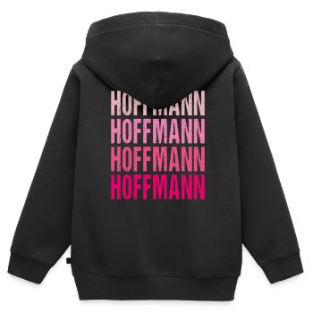 Hoffmann Retro Rosa Nachname Geschenkidee - Kinder Premium Organic Zip Hoodie - Schwarz - Hinten - AI Model Kid Male (0cm)