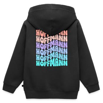 Hoffmann Retro Nachname Familie Geschenk - Kinder Premium Organic Zip Hoodie - Schwarz - Hinten - AI Model Kid Male (0cm)