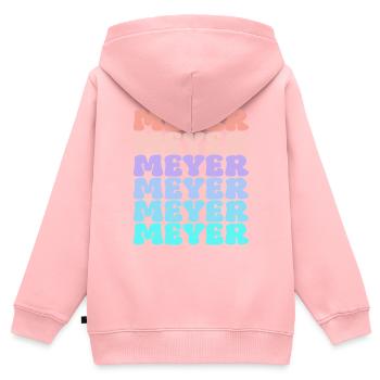 Meyer Familie Nachname Retro - Kinder Premium Organic Zip Hoodie - Rosa - Hinten - AI Model Kid Female (0cm)