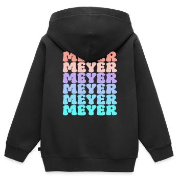 Meyer Family Surname Retro - Kids Premium Organic Zip-up Hoodie - black - Back - AI Model Kid Male (0cm)