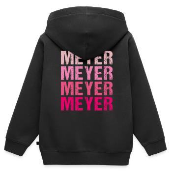 Meyer Familienname Team Retro Geschenkidee - Kinder Premium Organic Zip Hoodie - Schwarz - Hinten - AI Model Kid Male (0cm)
