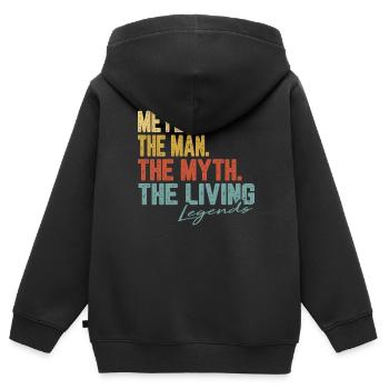 Meyer The Man The Myth Legend - Kinder Premium Organic Zip Hoodie - Schwarz - Hinten - AI Model Kid Male (0cm)
