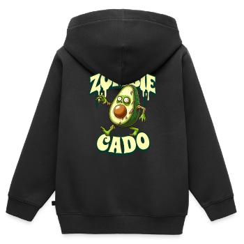 Zombie Avocat Zombie Cado - Sweat Premium à capuche zippé enfant bio - noir - Dos - AI Model Kid Male (0cm)