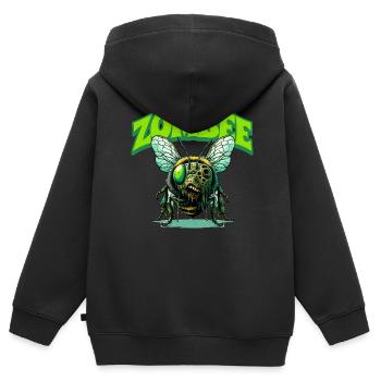 Abeille zombie Zombee - Sweat Premium à capuche zippé enfant bio - noir - Dos - AI Model Kid Male (0cm)
