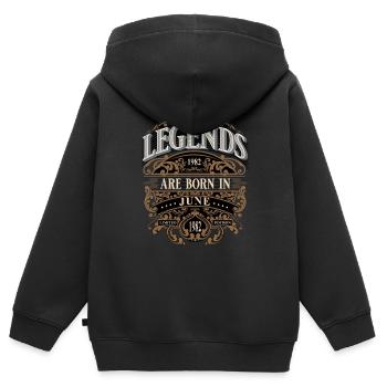 1982 Juni Geboren Geburtstag Geburtsjahr - Kinder Premium Organic Zip Hoodie - Schwarz - Hinten - AI Model Kid Male (0cm)