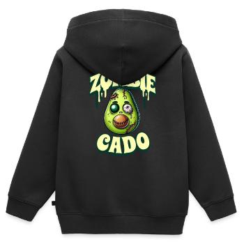 Zombie Avocat Zombie Cado - Sweat Premium à capuche zippé enfant bio - noir - Dos - AI Model Kid Male (0cm)