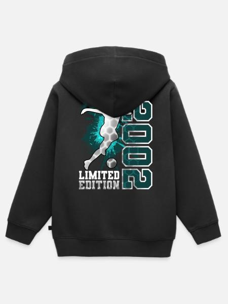 2002 Fußball Limited Edition Geburtstag - Kinder Premium Organic Zip Hoodie - Schwarz