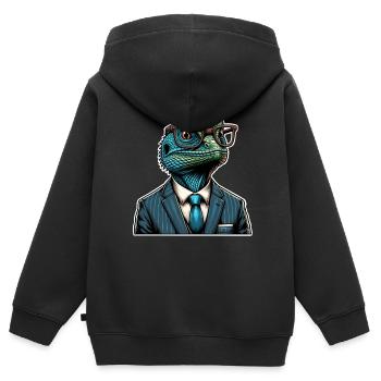 Lizard Lizard - Kids Premium Organic Zip-up Hoodie - black - Back - AI Model Kid Male (0cm)