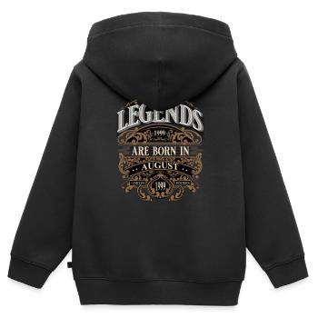 1999 August Geboren Geburtstag Geburtsjahr - Kinder Premium Organic Zip Hoodie - Schwarz - Hinten - AI Model Kid Male (0cm)