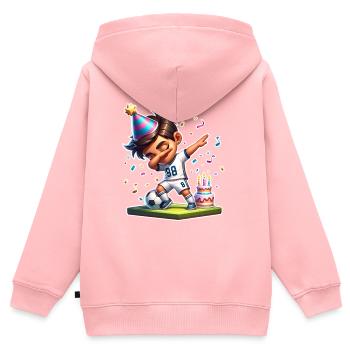 Fußball Geburtstag Kinder - Kinder Premium Organic Zip Hoodie - Rosa - Hinten - AI Model Kid Female (0cm)