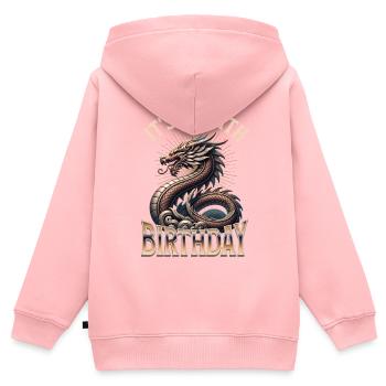 Drache 14. Geburtstag Drachen - Kinder Premium Organic Zip Hoodie - Rosa - Hinten - AI Model Kid Female (0cm)
