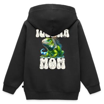 Leguan - Kinder Premium Organic Zip Hoodie - Schwarz - Hinten - AI Model Kid Male (0cm)