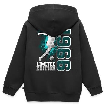 1966 Geburtsjahr Geburtstag Fußball - Kinder Premium Organic Zip Hoodie - Schwarz - Hinten - AI Model Kid Male (0cm)