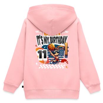 Basketball 11. Geburtstag - Kinder Premium Organic Zip Hoodie - Rosa - Hinten - AI Model Kid Female (0cm)