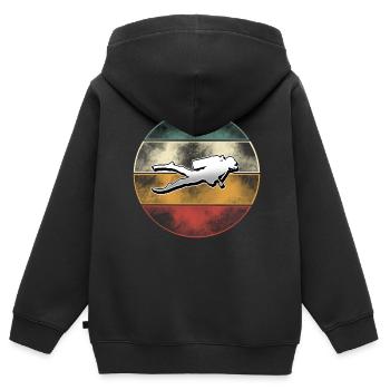 Taucher Tauchen - Kinder Premium Organic Zip Hoodie - Schwarz - Hinten - AI Model Kid Male (0cm)