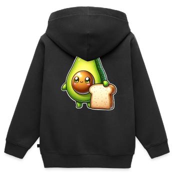 Avocado Toast - Kinder Premium Organic Zip Hoodie - Schwarz - Hinten - AI Model Kid Male (0cm)