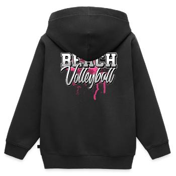 Beachvolleyball - Kinder Premium Organic Zip Hoodie - Schwarz - Hinten - AI Model Kid Male (0cm)