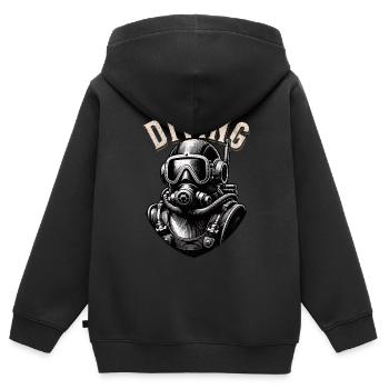 Tauchen Taucher - Kinder Premium Organic Zip Hoodie - Schwarz - Hinten - AI Model Kid Male (0cm)