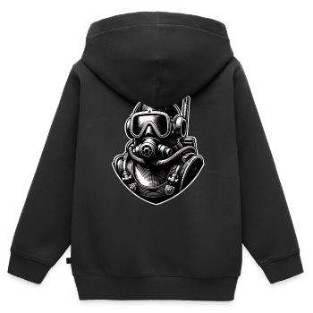 Tauchen Taucher - Kinder Premium Organic Zip Hoodie - Schwarz - Hinten - AI Model Kid Male (0cm)