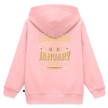 Januar 2021 Geburtstag Legende - Kinder Premium Organic Zip Hoodie - Rosa - Hinten - AI Model Kid Female (0cm)