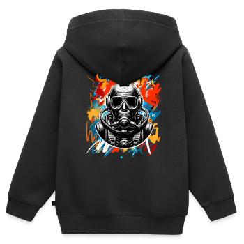 Tauchen Taucher - Kinder Premium Organic Zip Hoodie - Schwarz - Hinten - AI Model Kid Male (0cm)