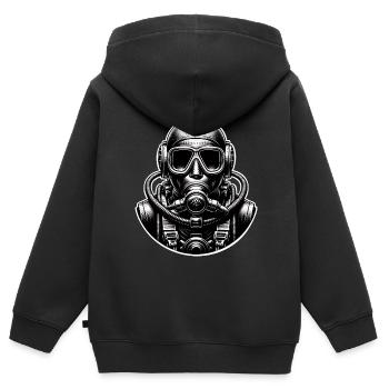 Tauchen Taucher - Kinder Premium Organic Zip Hoodie - Schwarz - Hinten - AI Model Kid Male (0cm)