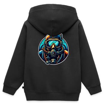 Tauchen Taucher - Kinder Premium Organic Zip Hoodie - Schwarz - Hinten - AI Model Kid Male (0cm)