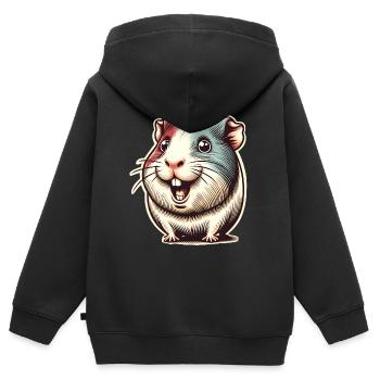 Meerschweinchen - Kinder Premium Organic Zip Hoodie - Schwarz - Hinten - AI Model Kid Male (0cm)