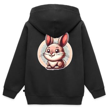 Rabbit Rabbit - Kids Premium Organic Zip-up Hoodie - black - Back - AI Model Kid Male (0cm)